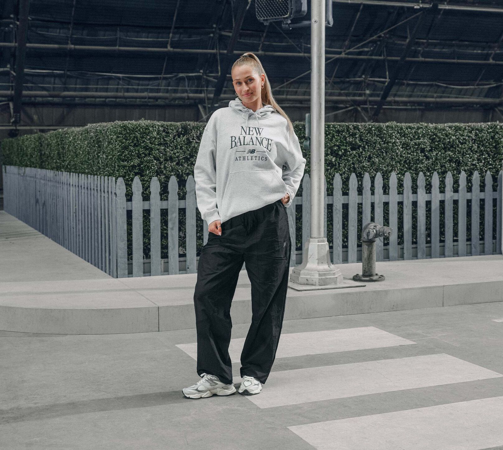 Jordyn Huitema wearing The 9060 for Grey Days
